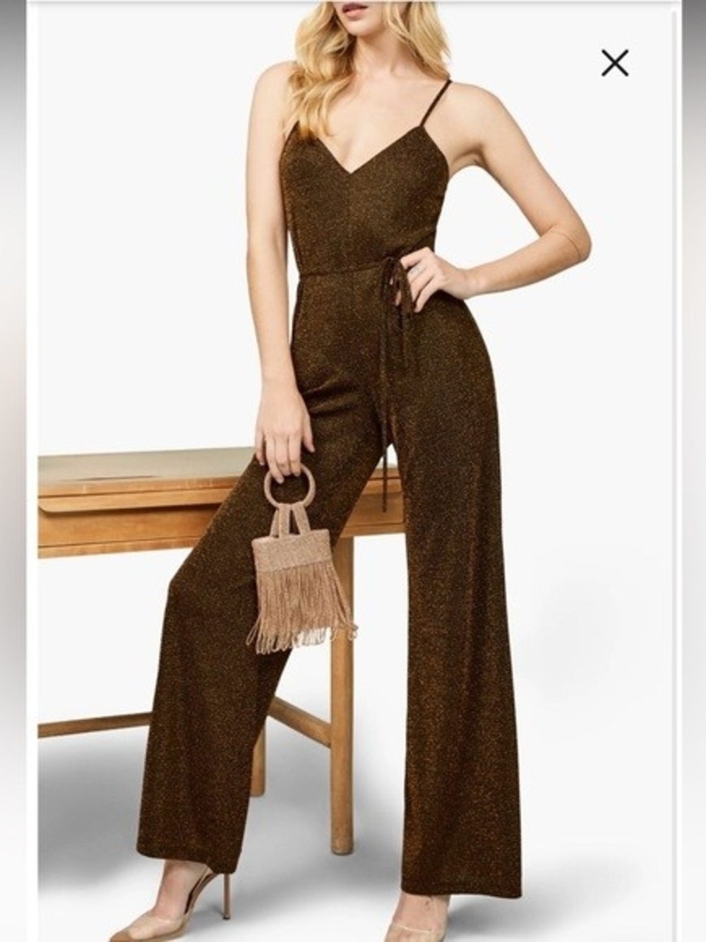 Reformation Koda Metallic Jumpsuit Size M NEW